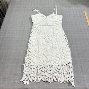Babydoll Romantic Midi Lace Ivory Dress Medium Coquette Euro Bridal Coastal